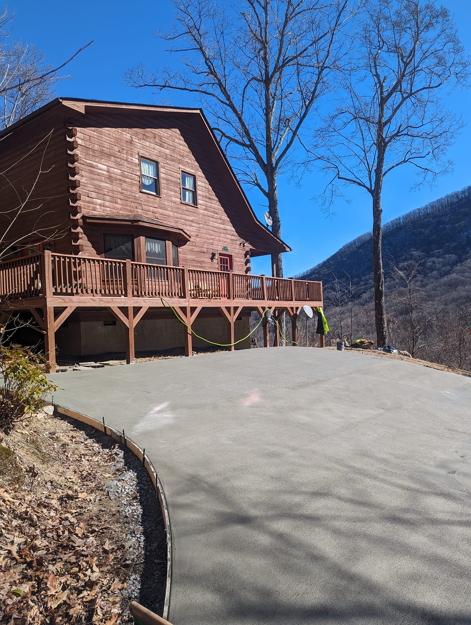 Mountain concrete driveway